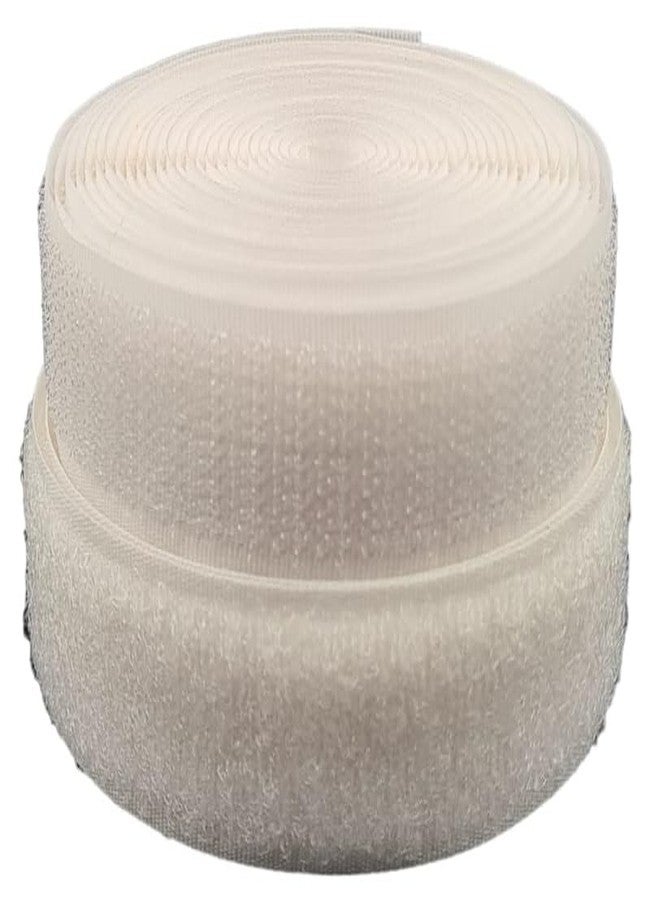 ZENITH 1 inch Wide White, 10 Meter Non Adhesive Hook and Loop Tape, No Glue Back, Fabric Fastener InterlockingTape for Sewing Crafts, DIY, Clothes, Straps, Shoes Mosquito nets etc (White, 10 Meter) - Image 1